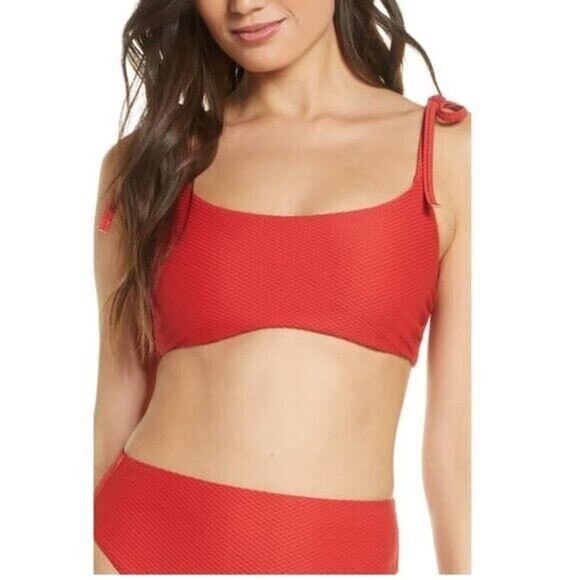 Chelsea28 NWT Easy Retro Bikini Top Red Size S - Picture 1 of 6